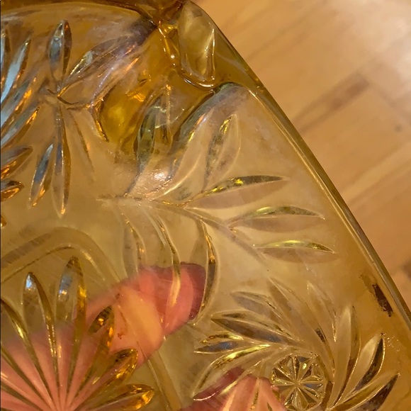 Vintage mid century Hazel Atlas amber ashtray - Picture 6 of 12